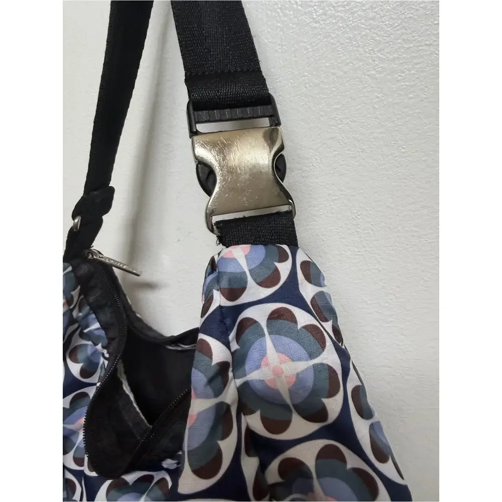 LeSportSac blue and white hobo nylon purse